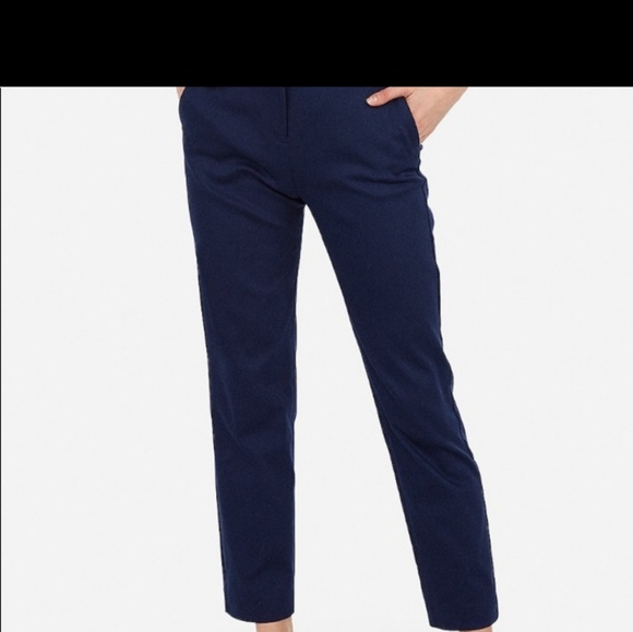 Express Navy Mid Rise Ankle Pants - Picture 2 of 3